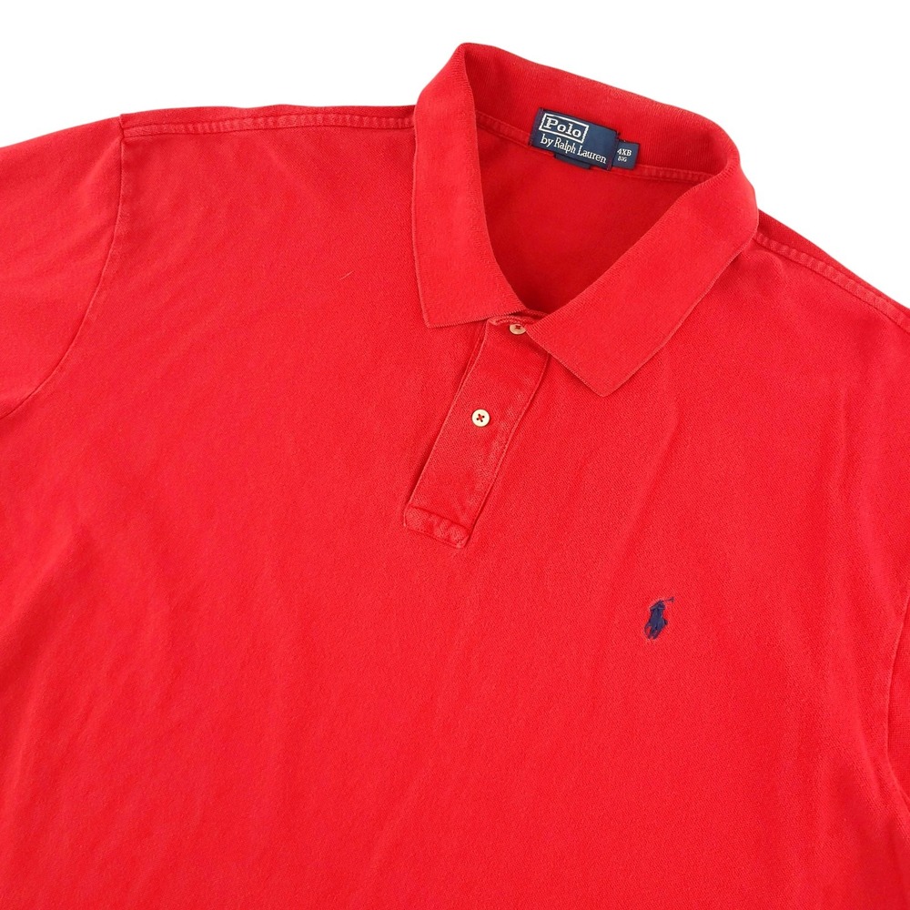 Polo By Ralph Lauren Polo Shirt Mens Big 4XB Red Solid Cotton Pony Logo Top